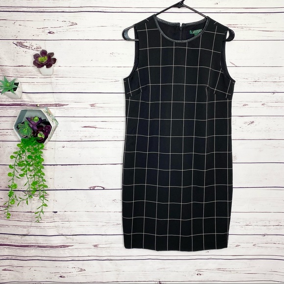 Ralph Lauren Black & White Grid Sleeveless Dress Size 6 Small - Picture 8 of 8